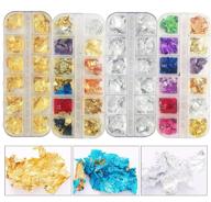 🎨 enhance your artistic creations with luckforever - 4 boxes of gold silver nail foil flakes: mixed color aluminum foil leaf paper supplies for diy crafts, resin, gilding, painting, and nail art logo