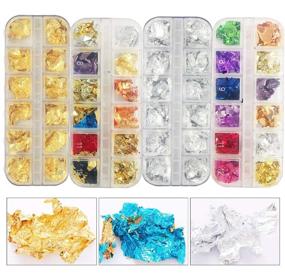 img 4 attached to 🎨 Enhance Your Artistic Creations with LuckForever - 4 Boxes of Gold Silver Nail Foil Flakes: Mixed Color Aluminum Foil Leaf Paper Supplies for DIY Crafts, Resin, Gilding, Painting, and Nail Art