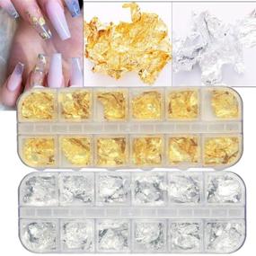 img 2 attached to 🎨 Enhance Your Artistic Creations with LuckForever - 4 Boxes of Gold Silver Nail Foil Flakes: Mixed Color Aluminum Foil Leaf Paper Supplies for DIY Crafts, Resin, Gilding, Painting, and Nail Art