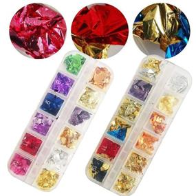 img 3 attached to 🎨 Enhance Your Artistic Creations with LuckForever - 4 Boxes of Gold Silver Nail Foil Flakes: Mixed Color Aluminum Foil Leaf Paper Supplies for DIY Crafts, Resin, Gilding, Painting, and Nail Art