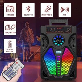 img 2 attached to 🔊 High-Power Bluetooth Speaker PA System - 60W Big Speakers, TWS Pairing, Karaoke Machine, Portable Skull Speakers