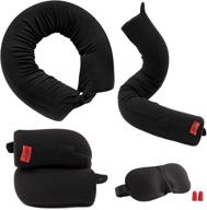 ✈️ lusso gear twist memory foam travel pillow - neck, lumbar & leg support - adjustable for plane, car, home - machine washable & dryer safe cover - attaches to luggage - includes ear plugs & eye mask logo