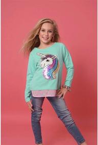 img 2 attached to 👚 Glitter Sequin T Shirt Sleeve Leggings Girls' Tops, Tees & Blouses - Clothing