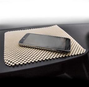 img 1 attached to FH Group FH1002BEIGE Premium Non-Slip Car Dash Pad: Secure Cell Phone Holder & Anti-Slip Mat