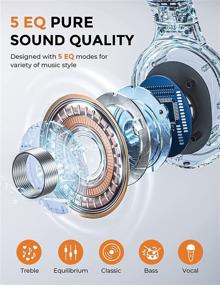 img 3 attached to 🎧 Advanced 5 EQ Modes Wireless Headphones with CVC6.0 Noise Cancelling Microphone, 40Hrs Playtime, Wireless 5.0, Stereo Sound - Perfect for Travel, Home Office, TV