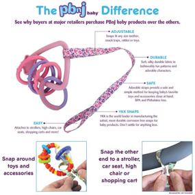 img 3 attached to 🧸 PBnJ Baby Toy Saver Strap Holder Leash Set - Light Blue/Navy - 4 Pieces