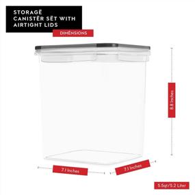 img 1 attached to DWËLLZA KITCHEN Extra Large Airtight Food Storage Containers - Set of 2, 175 oz Each - Flour & Sugar Containers - Air Tight Pantry & Kitchen Organization Bulk Food Storage Canisters with Marker & Labels