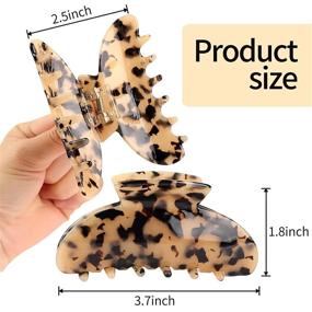 img 3 attached to 🐆 Stylish 5 Pack Leopard Print Hair Claw Clips: Fashionable Barrettes for Women and Girls - Colorful Tortoise Celluloid Hair Jaw Clips