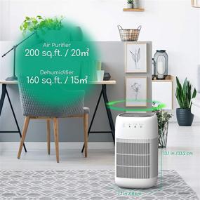 img 1 attached to 🌬️ 2-in-1 Air Purifier and Dehumidifier: Afloia Q10 True HEPA Air Purifier with H13 HEPA Filter, Touch Control, Ultra Quiet Operation (200 sq.ft.) for Smokers, Pet Hair and Dander | Efficient Dehumidifier (215 sq.ft.)