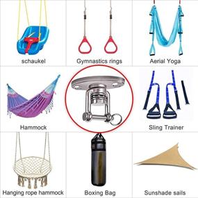 img 3 attached to 🪚 SELEWARE Bearing 360° Swivel Heavy Duty Swing Hanger - 1500LB Capacity for Yoga Hammock Chair, Sandbag Punching Bag, Porch Swing Sets - Includes 2 Screws for Wooden Installation