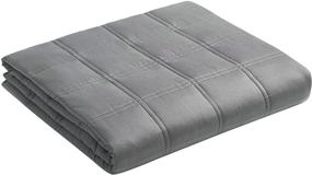 img 4 attached to 🛏️ Richgra Weighted Blanket for Deep Sleepers: 15 lb, 60''x 80'', Ideal for 150-180 lb Adults, Premium Glass Beads Filled, Grey, Queen Bed Use