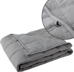 img 1 attached to 🛏️ Richgra Weighted Blanket for Deep Sleepers: 15 lb, 60''x 80'', Ideal for 150-180 lb Adults, Premium Glass Beads Filled, Grey, Queen Bed Use