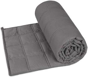 img 3 attached to 🛏️ Richgra Weighted Blanket for Deep Sleepers: 15 lb, 60''x 80'', Ideal for 150-180 lb Adults, Premium Glass Beads Filled, Grey, Queen Bed Use