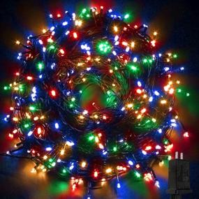 img 4 attached to 🎄 Multicolor KAQ-115FT 300LED Ultra-Bright Christmas String Lights: Waterproof, 8 Modes, Green Wire Fairy Starry Indoor/Outdoor Decoration