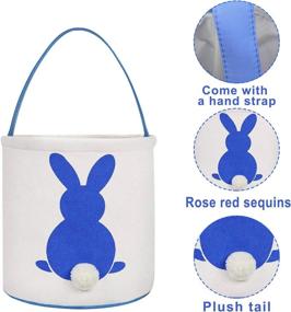 img 3 attached to 🐰 TOPLEE 3PCS Easter Eggs Hunt Canvas Bunny Basket for Kids - Egg Bags Rabbit Fluffy Tails Party Celebrate Decoration Gift Toys Carry Bucket Tote