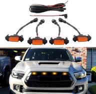 🔥 furyengraver amber led grille lighting kit for toyota tacoma trd pro grill 2016-2018 | enhanced visibility with fuse adapter | 4 pcs logo