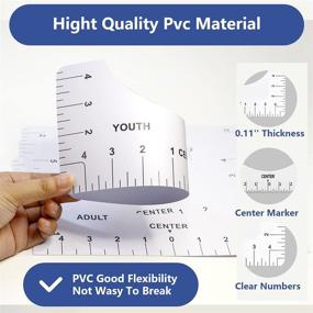 img 3 attached to 👕 5 Piece T-shirt Ruler Guide Set for Kids and Adults - T-Shirt Alignment Tool for Cricut Heat Press, Ideal for Centering Vinyl Designs, Embroidery, Pocket Logos, and Vinyl Press in White