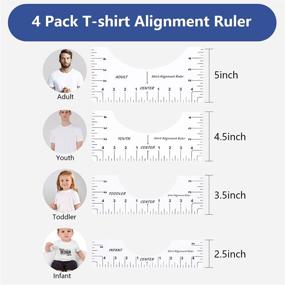 img 2 attached to 👕 5 Piece T-shirt Ruler Guide Set for Kids and Adults - T-Shirt Alignment Tool for Cricut Heat Press, Ideal for Centering Vinyl Designs, Embroidery, Pocket Logos, and Vinyl Press in White