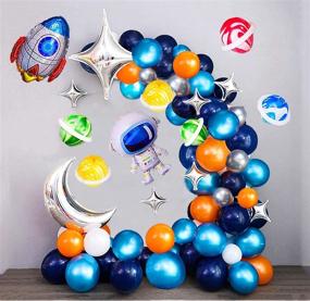 img 4 attached to 🚀 Lyland Space Birthday Decorations - Outer Space Party Supplies for Boys - Galaxy Space Theme Party Decorations with Balloons Garland Arch Kit - Ideal for Kids Birthday, Baby Shower, Universe Rocket Astronaut Set