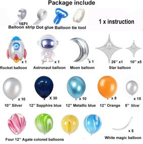 img 2 attached to 🚀 Lyland Space Birthday Decorations - Outer Space Party Supplies for Boys - Galaxy Space Theme Party Decorations with Balloons Garland Arch Kit - Ideal for Kids Birthday, Baby Shower, Universe Rocket Astronaut Set