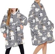 darrenvan wearable blanket hoodie women children bedding logo