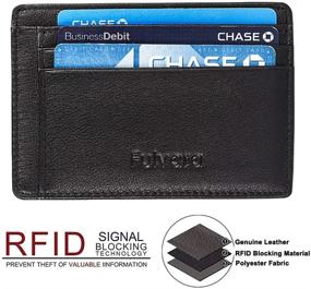 img 1 attached to 🔒 Leather RFID Blocking Pocket Minimalist Wallet