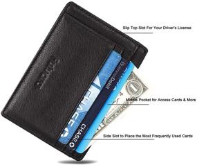 img 2 attached to 🔒 Leather RFID Blocking Pocket Minimalist Wallet