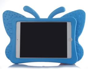 img 1 attached to 🦋 ER CHEN Lightweight Cute Butterfly Design Shockproof EVA Foam Case for iPad 2/3/4 - Kids Edition (Blue)