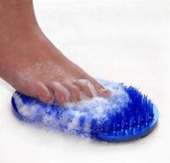 👣 мыльная щетка и массажер для ног soapy toes в путешественном размере - очищайте, отшелушивайте и активизируйте ноги без усилий с технологией присоски от body & sole (жемчужно-голубой) логотип