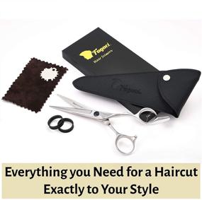 img 1 attached to 💇 6 Inch Hair Scissors with Ultrasharp Blades | Professional Hair Cutting Scissors for Precise Cuts | Enhanced Durability & Smooth Motion | Barber Scissors with Protective Sheath, Cleaning Leather, Key & Rings