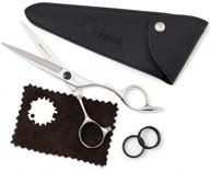 💇 6 inch hair scissors with ultrasharp blades | professional hair cutting scissors for precise cuts | enhanced durability & smooth motion | barber scissors with protective sheath, cleaning leather, key & rings logo