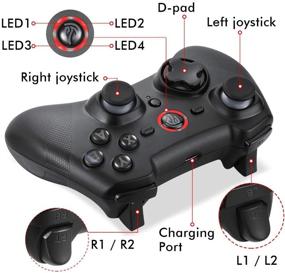 img 1 attached to 🎮 EasySMX PC PS3 Gamepad Controller Joystick, Wireless Controller for PC with Turbo, Dual-Vibration, Trigger Buttons - Compatible with Windows Laptop/Android/PS3/TV Box (Black-Wireless)