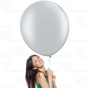 img 3 attached to 🎈 Silver 36 Inch Giant Latex Balloons 6 Pack – Extra Strong Jumbo Balloons for Baby Shower, Wedding, Birthday Party & More