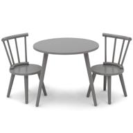 delta children homestead kids table & chairs set - perfect for arts & crafts, elegant grey design logo