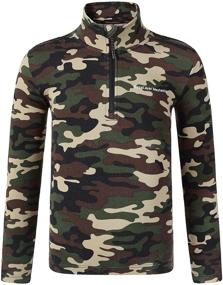 img 2 attached to Stretchable Camo Crewneck Fleece Layers for Girls' Clothing