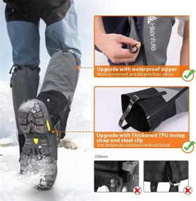 img 2 attached to 🏔️ Hikenture Leg Gaiters: Waterproof Zipper, Anti-Tear, Breathable Shoe Gaiters for Men & Women - Ideal for Hiking, Hunting, Skiing, Running