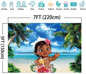 img 1 attached to 🌴 Прекрасный фон GYA 7x5ft летней Baby Moana: Захватите дух пляжного океана на день рождения с тропическим пляжем, морем, островом и пальмами в качестве фоновой альтернативы для фотосъемки - идеально подходит для свадебного праздника и фотобудки.