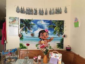img 2 attached to 🌴 Прекрасный фон GYA 7x5ft летней Baby Moana: Захватите дух пляжного океана на день рождения с тропическим пляжем, морем, островом и пальмами в качестве фоновой альтернативы для фотосъемки - идеально подходит для свадебного праздника и фотобудки.