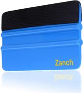 zanch blue felt squeegee tool: efficient vinyl graphic decal wrapping & window tint installation for car film wrap, wallpaper & craft scraper with black fabric felt edge - 1pcs logo