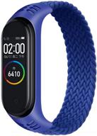 🔗 elastic silicone fabric nylon sport braided solo loop bands compatible with xiaomi mi band 3 4 5 6 - replacement strap accessories wristband for mi band логотип