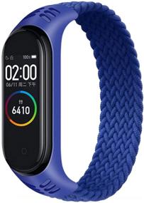 img 4 attached to 🔗 Elastic Silicone Fabric Nylon Sport Braided Solo Loop Bands Compatible with Xiaomi Mi Band 3 4 5 6 - Replacement Strap Accessories Wristband for Mi Band