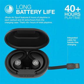 img 2 attached to JLab JBuds Air Sport True Wireless Bluetooth Earbuds + Charging Case, Black, IP66 Sweat Resistance - Class 1 Bluetooth 5.0 Connection, 3 EQ Sound Settings: JLab Signature, Balanced, Bass Boost - Ultimate Audio Performance for Active Lifestyles
