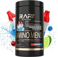 💪 rari nutrition amino mend rocket pop - natural bcaas amino acids powder with pink himalayan salt for endurance & post workout recovery, keto friendly aminos, 30 servings logo