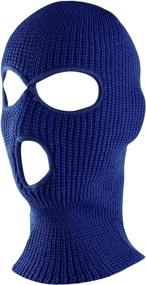 img 3 attached to 🧤 Outdoor Thermal Ski Mask - Full Coverage Knit Sew Acrylic Face Cover - One Size Fits Most - Super Z Outlet