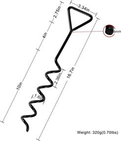 img 3 attached to 🛡️ ZIZILAND Trampoline Anchor Kit - Durable Tie Down System with Spiral Ground Anchor Stakes- Swing Set Anchors, Set of 4