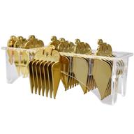 8 piece gold color coded cutting guide set #3170-400 for wahl standard hair clippers - professional hair clipper guards, 1/8 inch to 1 inch logo