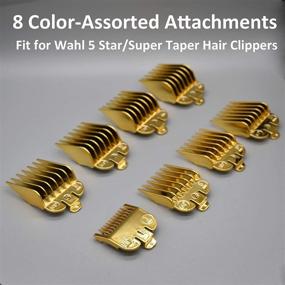 img 2 attached to 8 Piece Gold Color Coded Cutting Guide Set #3170-400 for Wahl Standard Hair Clippers - Professional Hair Clipper Guards, 1/8 inch to 1 inch