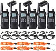 📞 retevis rt16 walkie talkies with earpieces - long range rechargeable two way radios with dual watch, emergency flashlight, noaa, vox - ideal for business, retail, hotel use (pack of 6) logo