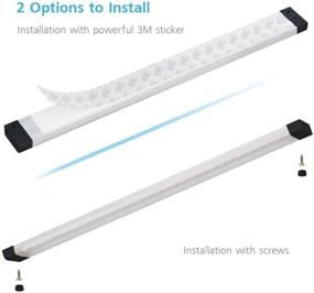 img 1 attached to EShine 4 Panels 12 Inch LED Dimmable Under Cabinet Lighting Kit: Hand Wave Activated, Touchless Dimming Control, Cool White (6000K)