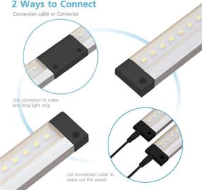 img 2 attached to EShine 4 Panels 12 Inch LED Dimmable Under Cabinet Lighting Kit: Hand Wave Activated, Touchless Dimming Control, Cool White (6000K)